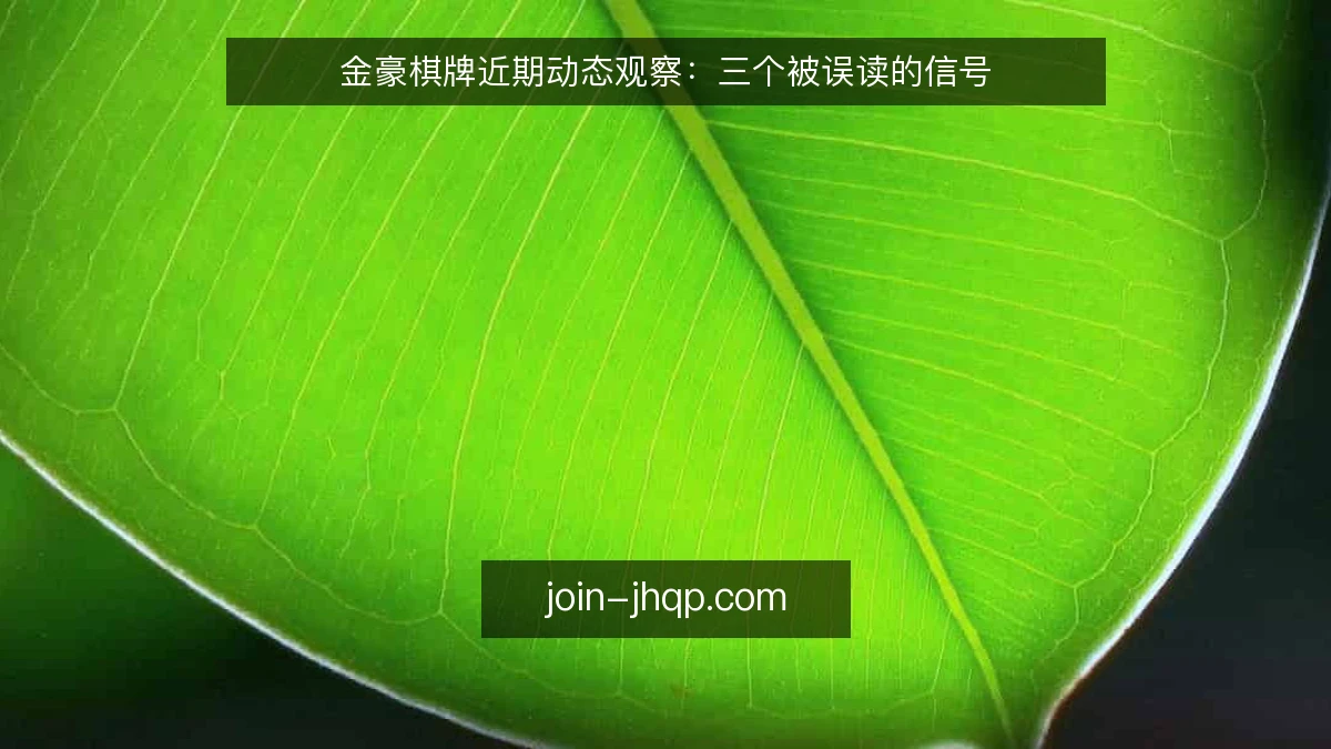 金豪棋牌近期动态观察：三个被误读的信号